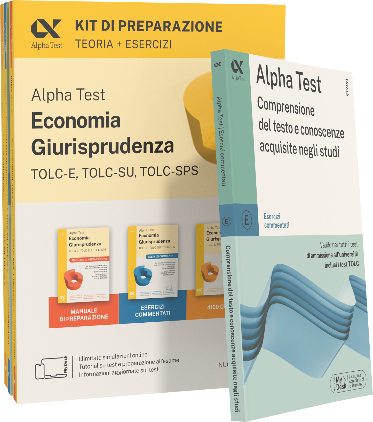 Alpha Test Economia Giurisprudenza TOLC-E, TOLC-SU, TOLC-SPS - Kit di preparazione + Comprensione del testo e conoscenze acquisite negli studi