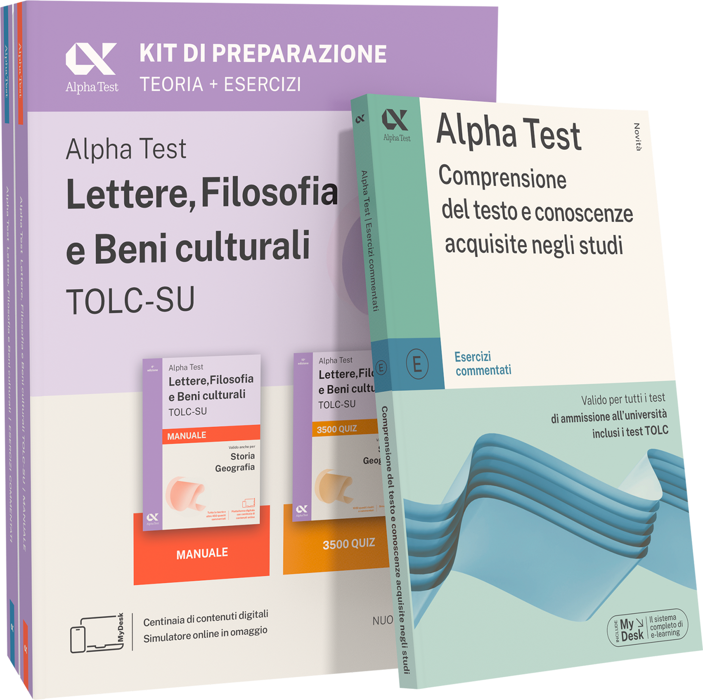 Alpha Test Lettere, Filosofia e Beni culturali TOLC-SU - Kit di preparazione + Comprensione del testo e conoscenze acquisite negli studi
