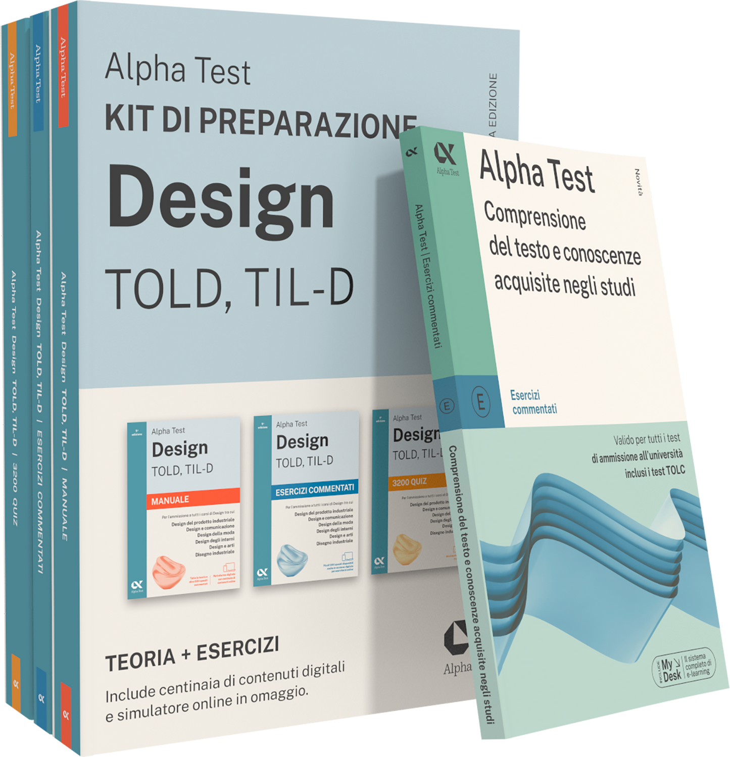 Alpha Test Design TOLD, TIL-D - Kit di preparazione + Comprensione del testo e conoscenze acquisite negli studi