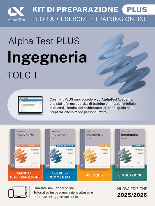 Alpha Test PLUS Ingegneria TOLC-I - Kit di preparazione Plus