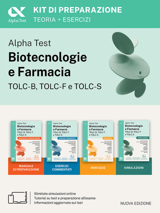 Alpha Test Biotecnologie e Farmacia TOLC-B, TOLC-F e TOLC-S - Kit di preparazione