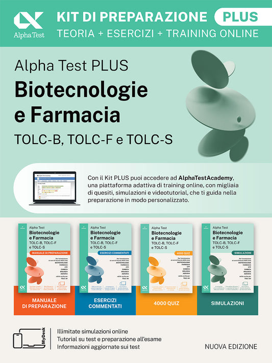 Alpha Test Plus Biotecnologie e Farmacia TOLC-B, TOLC-F e TOLC-S - Kit di preparazione Plus