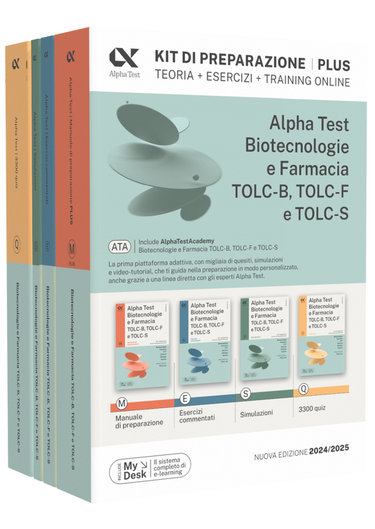 13 - Alpha Test Plus Biotecnologie e Farmacia TOLC-B, TOLC-F e TOLC-S - Kit di preparazione Plus