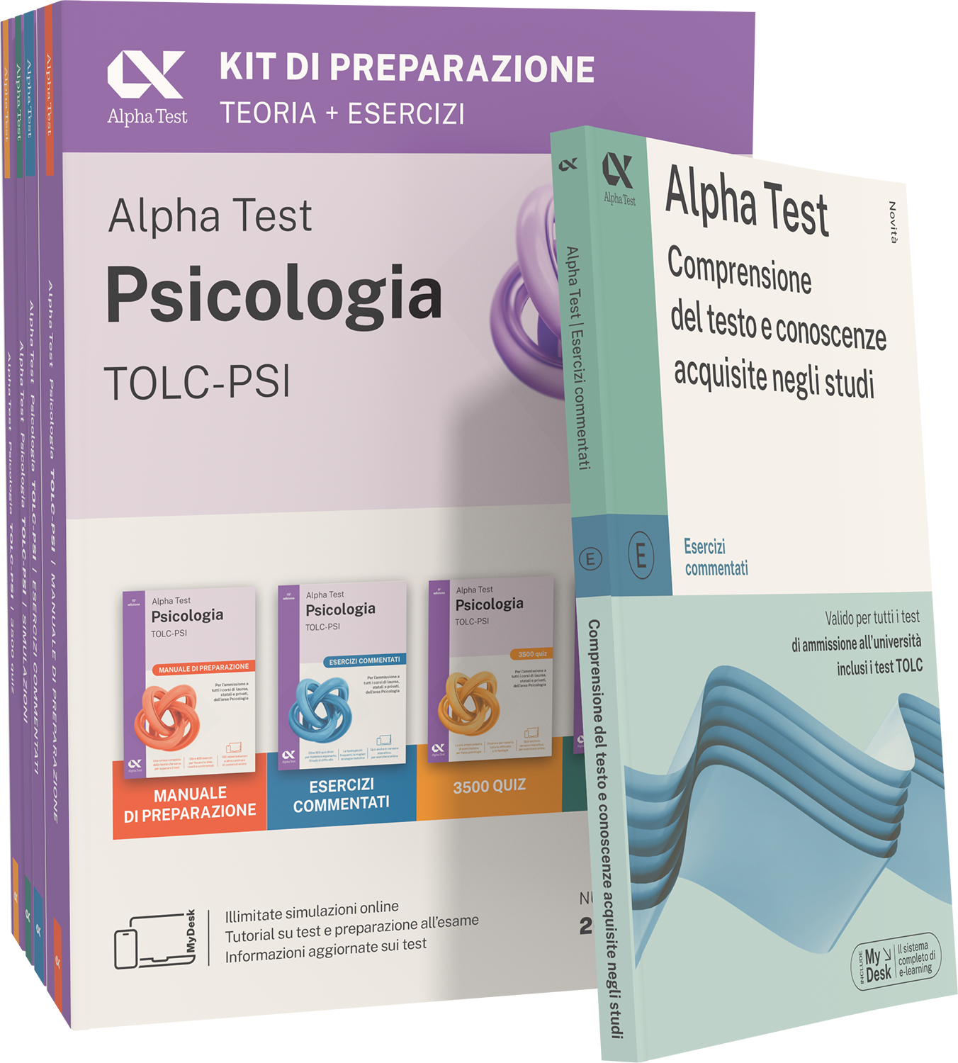 Alpha Test Psicologia TOLC-PSI - Kit di preparazione + Comprensione del testo e conoscenze acquisite negli studi