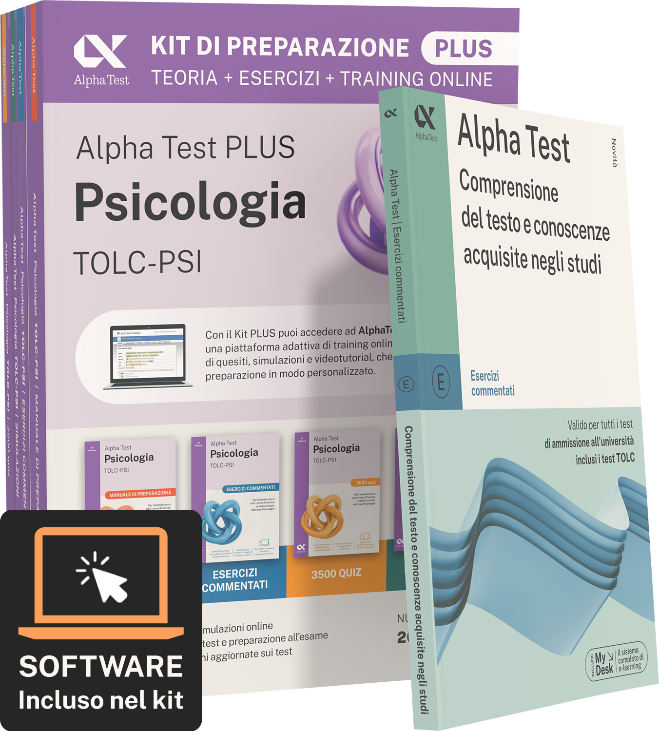 Alpha Test Plus Psicologia TOLC-PSI - Kit di preparazione Plus + Comprensione del testo e conoscenze acquisite negli studi