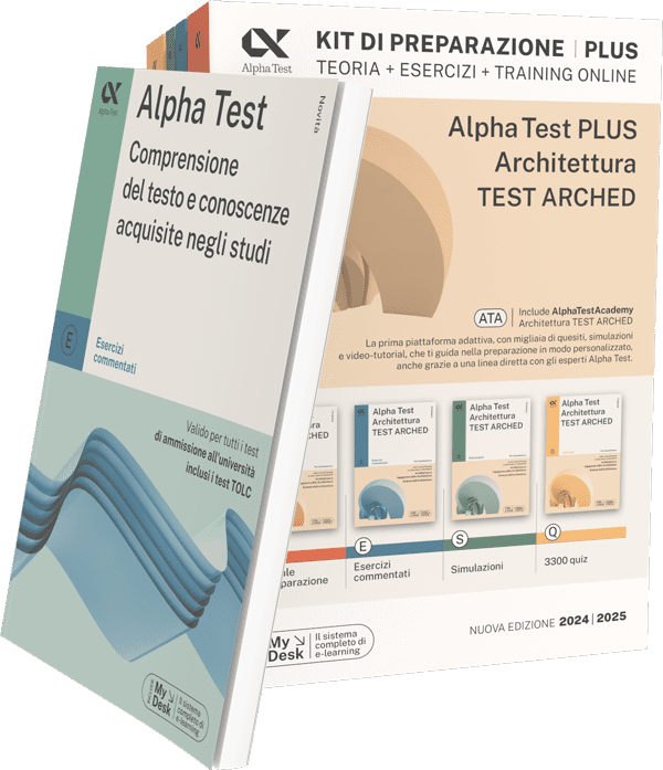 Alpha Test Plus Architettura TEST ARCHED - Kit di preparazione Plus + Comprensione del testo e conoscenze acquisite negli studi