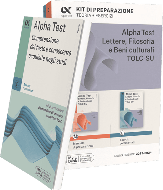 Alpha Test Lettere, Filosofia e Beni culturali TOLC-SU - Kit di preparazione + Comprensione del testo e conoscenze acquisite negli studi