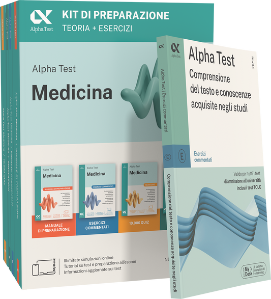 Alpha Test Medicina - Kit di preparazione + Comprensione del testo e conoscenze acquisite negli studi