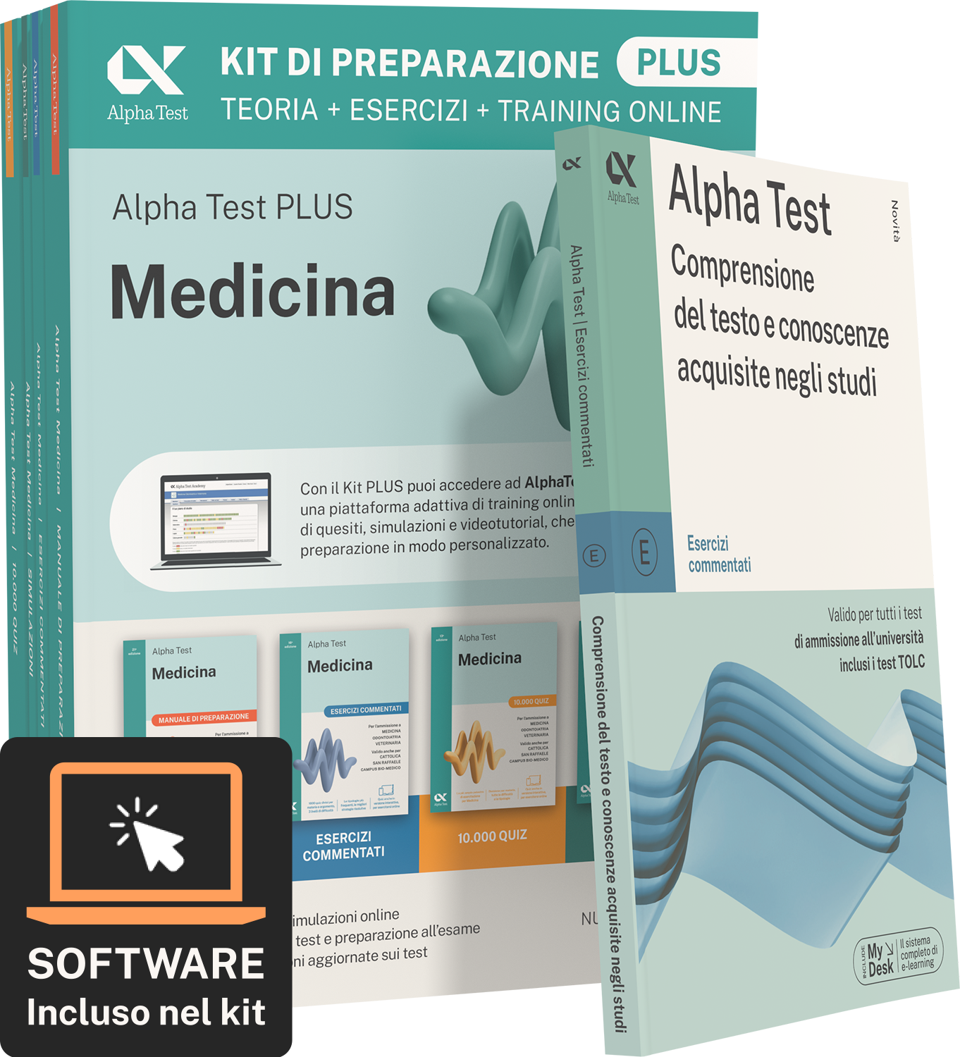 Alpha Test Plus Medicina - Kit di preparazione Plus + Comprensione del testo e conoscenze acquisite negli studi