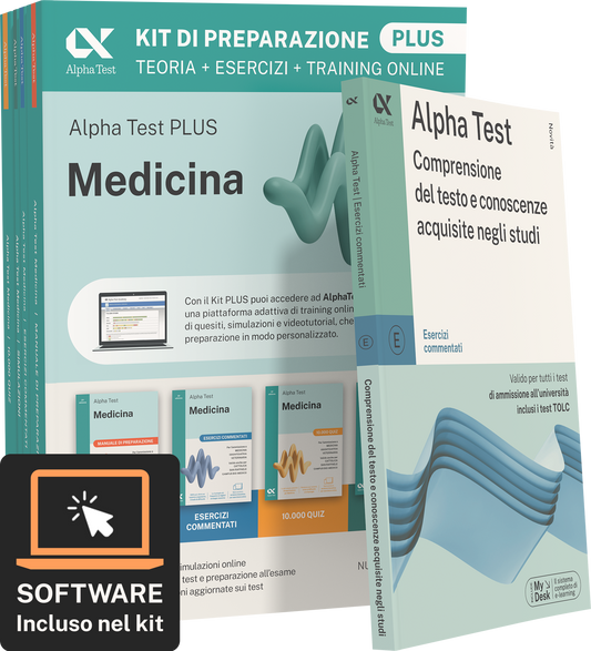 Alpha Test Plus Medicina - Kit di preparazione Plus + Comprensione del testo e conoscenze acquisite negli studi