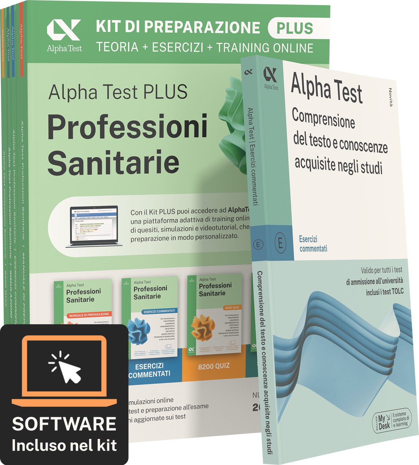 Alpha Test Plus Professioni Sanitarie - Kit di preparazione Plus + Comprensione del testo e conoscenze acquisite negli studi