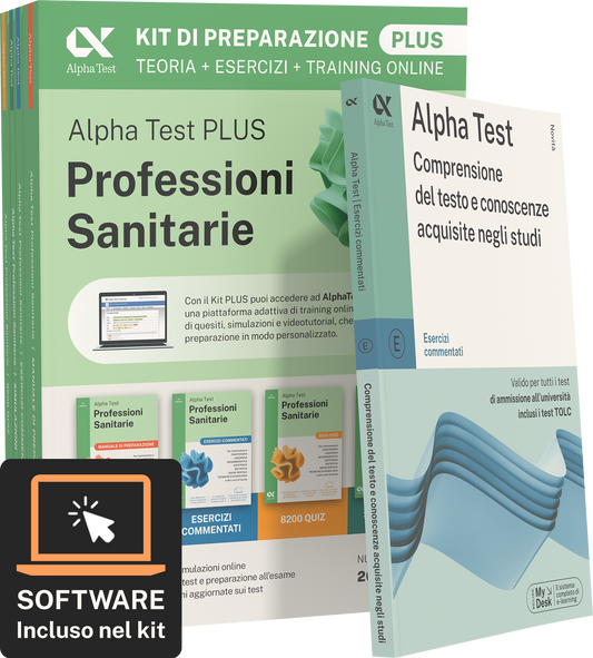 Alpha Test Plus Professioni Sanitarie - Kit di preparazione Plus + Comprensione del testo e conoscenze acquisite negli studi