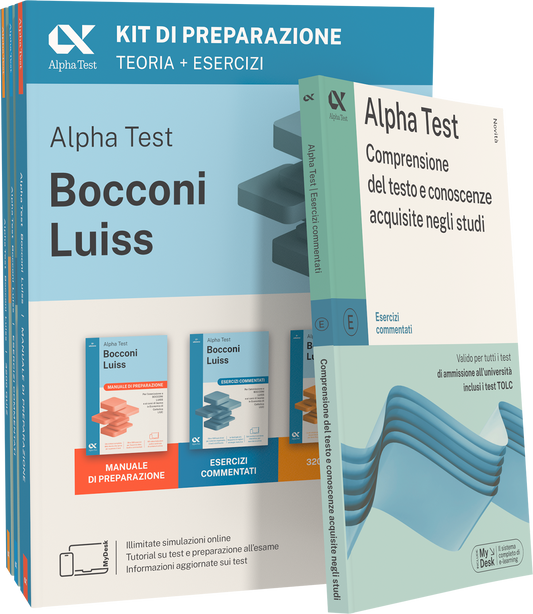 Alpha Test Bocconi Luiss - Kit di preparazione + Comprensione del testo e conoscenze acquisite negli studi