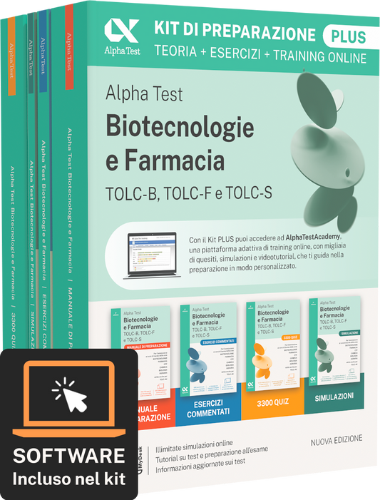 13 - Alpha Test Plus Biotecnologie e Farmacia TOLC-B, TOLC-F e TOLC-S - Kit di preparazione Plus