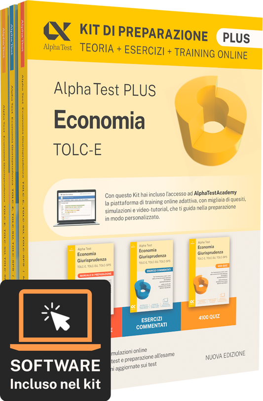 12 - Alpha Test PLUS Economia TOLC-E - Kit di preparazione plus