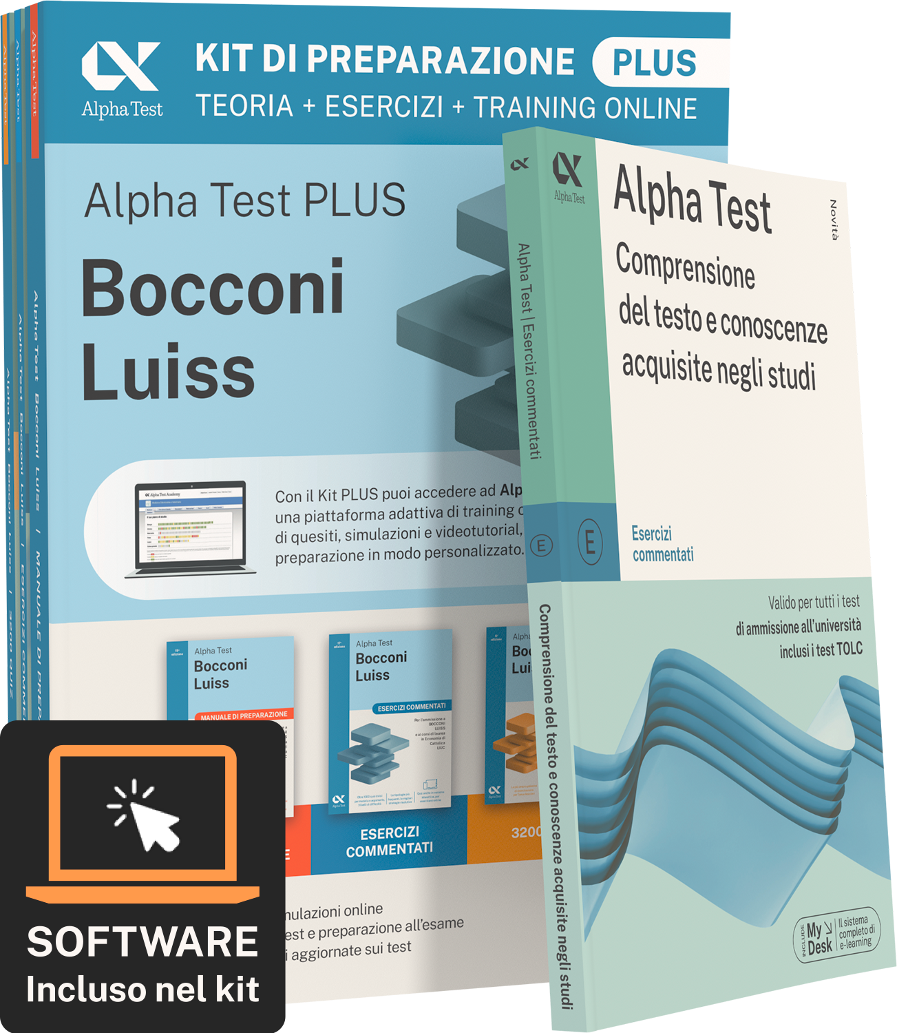 Alpha Test PLUS Bocconi Luiss - Kit di preparazione plus + Comprensione del testo e conoscenze acquisite negli studi