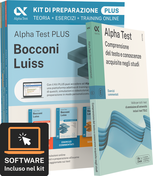 Alpha Test PLUS Bocconi Luiss - Kit di preparazione plus + Comprensione del testo e conoscenze acquisite negli studi