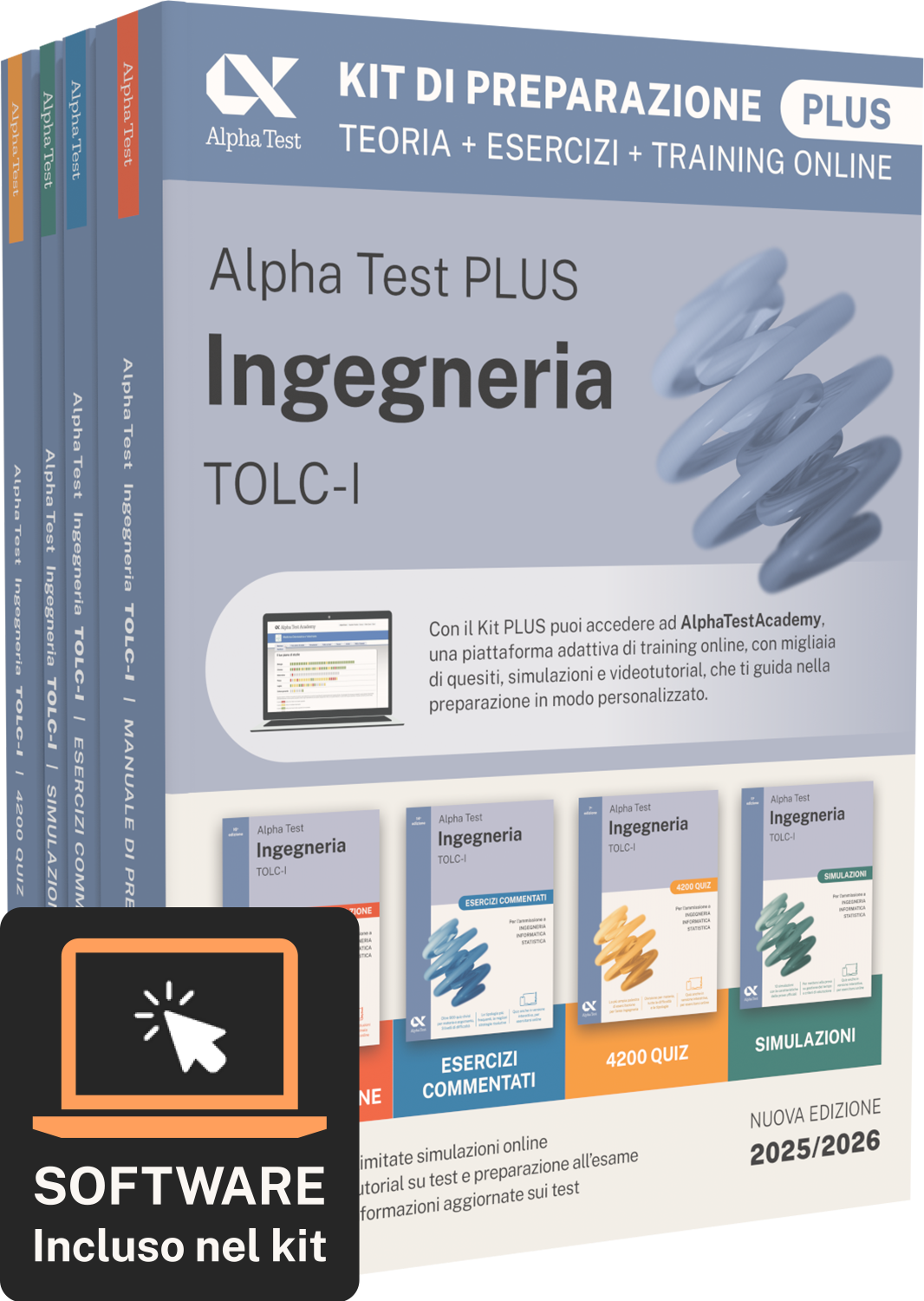 Alpha Test PLUS Ingegneria TOLC-I - Kit di preparazione Plus